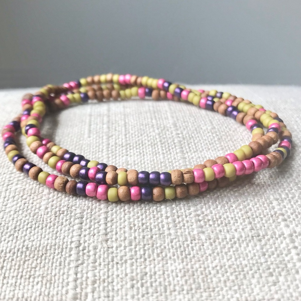Sandalwood Stretch Bracelet Dainty Handmade